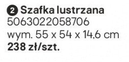 Szafka lustrzana łazienkowa Aruna promocja w Castorama