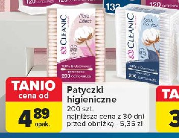 Patyczki higieniczne pudełko prostokątne pure effect Cleanic promocja