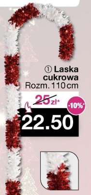Bombki plastikowe laski cukrowe 13 cm promocja w Woolworth