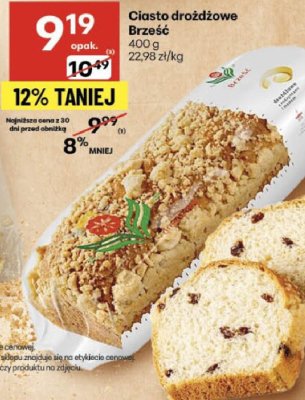 Ciasto drożdżowe Brześc promocja w Delikatesy Centrum