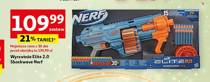 Pistolet elite 2.0 shockwave Nerf promocja w Auchan