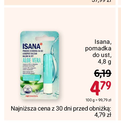 Pomadka aloes Isana promocja