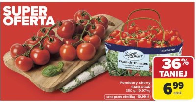Pomidory cherry SANLUCAR promocja w Carrefour Market