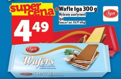 Wafle Iga 300 g promocja w TOPAZ