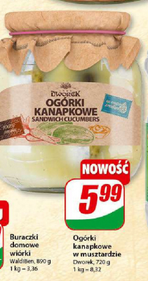 Og贸rki kanapkowe w musztardzie Dworek promocja