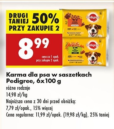 Karma dla psa kurczak z warzywami + wołowina z warzywami Pedigree vital promocja w Biedronka