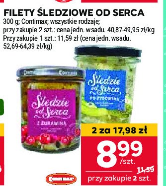 Śledzie od serca z żurawiną Contimax promocja