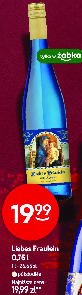 Wino Liebes fraulein promocja w Żabka