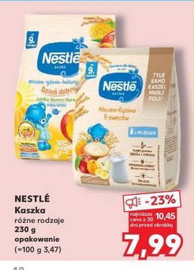 Kaszka mleczno-kukurydziana banan-truskawka Kaszka nestle promocja w Kaufland