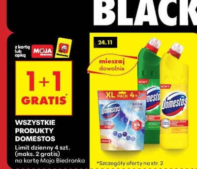 Wszystkie produkty Domestos 1+1 GRATIS promocja w Biedronka