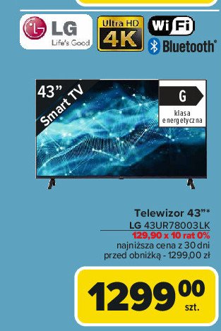 Telewi led 43" 43ur78003lk Lg promocja w Carrefour