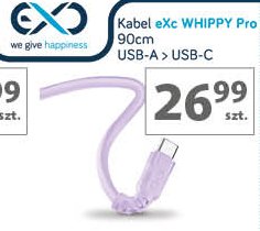 Kabel microusb whippy 90 cm jasny różowy Exc promocja