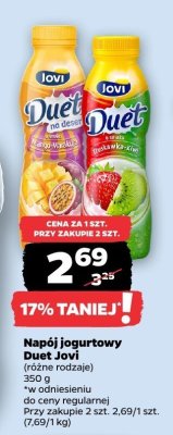 Napój jogurtowy Duet Jovi różne rodzaje promocja w Netto