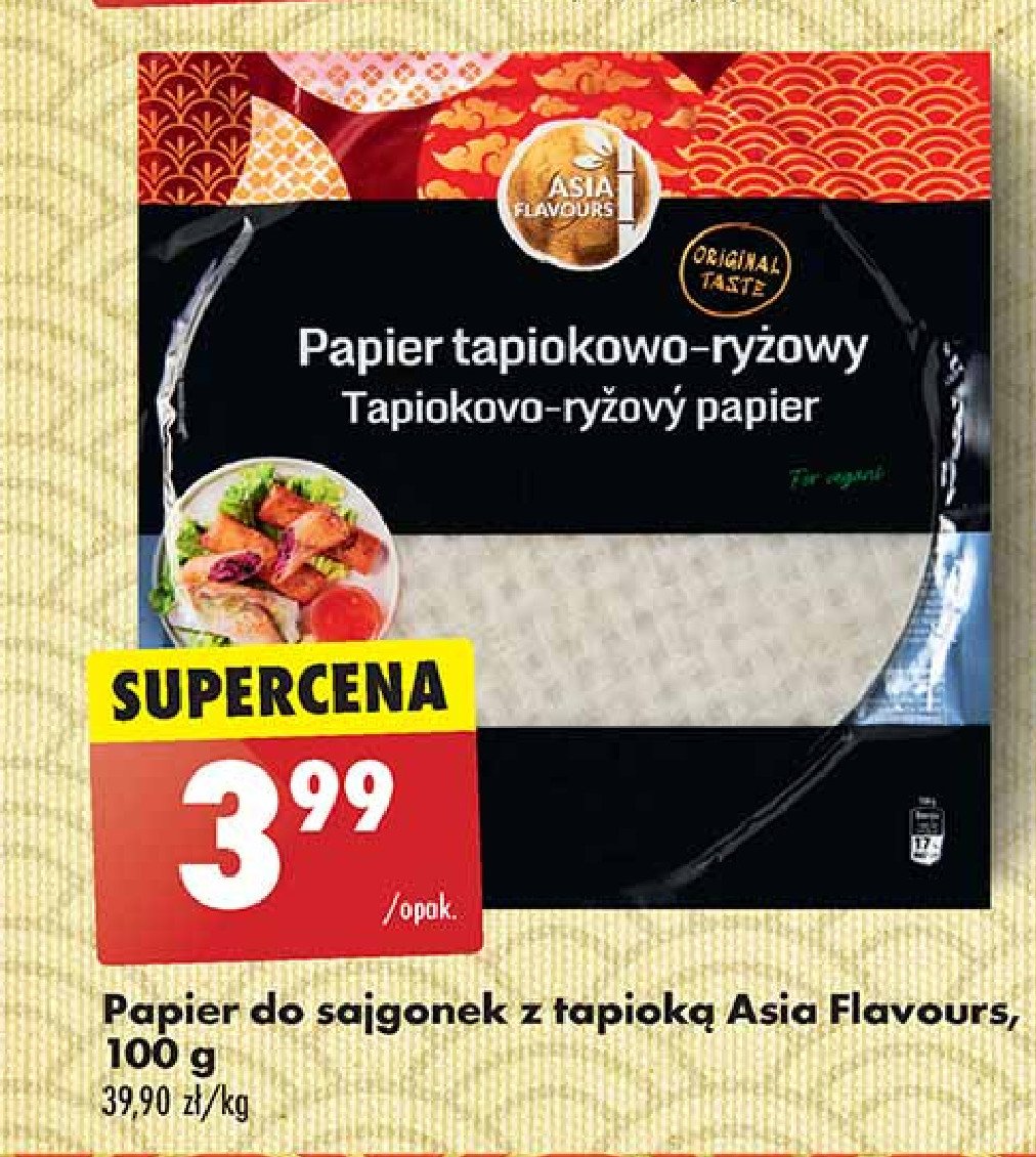 Papier do sajgonek z tapioką Asia flavours promocja w Biedronka