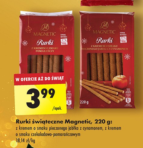 Rurki z kremem pieczonego jabłka z cynamonem Magnetic promocja