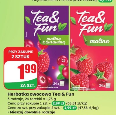 Herbatka owocowa malina promocja w Dino