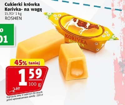 Cukierki krówka Korivka na wagę ROSHEN promocja w Prim Market