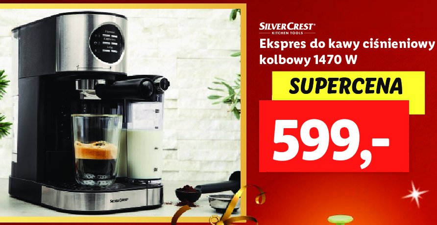 Ekspres do kawy ci艣nieniowy kolbowy slim ssms 1350 b2 Silvercrest promocja