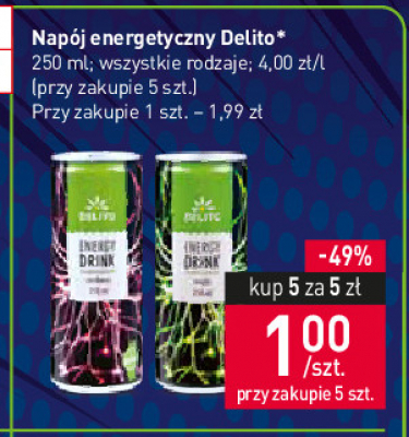 Napój energetyczny cranberry Delito promocja