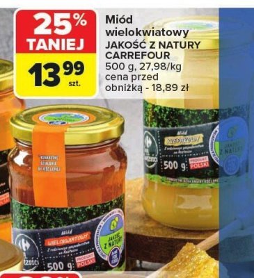 Miód wielokwiatowy promocja w Carrefour Market