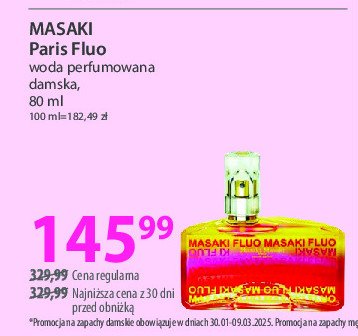 Woda perfumowana Masaki paris fluo promocja w Hebe