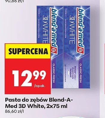 Pasta do zębów 3D White 2x75 ml promocja w Biedronka