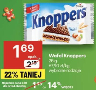 Wafel Knoppers Milch promocja w Delikatesy Centrum