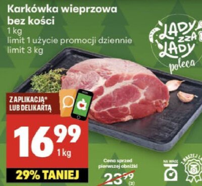 Karkówka wieprzowa bez kości promocja w Delikatesy Centrum