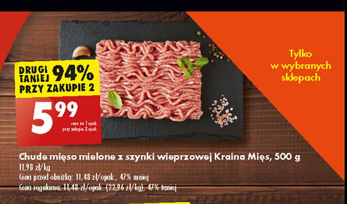 Mięso mielone z szynki wieprzowej chude Kraina mięs promocja