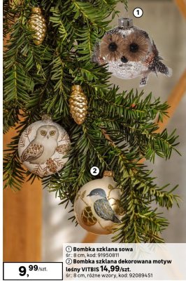 Bombka szklana dekorowana motyw leśny VITBIS śr. 8 cm, różne wzory promocja w Leroy Merlin
