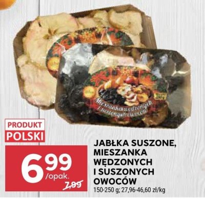 Jabłka suszone, mieszanka wędzonych i suszonych owoców promocja w Stokrotka