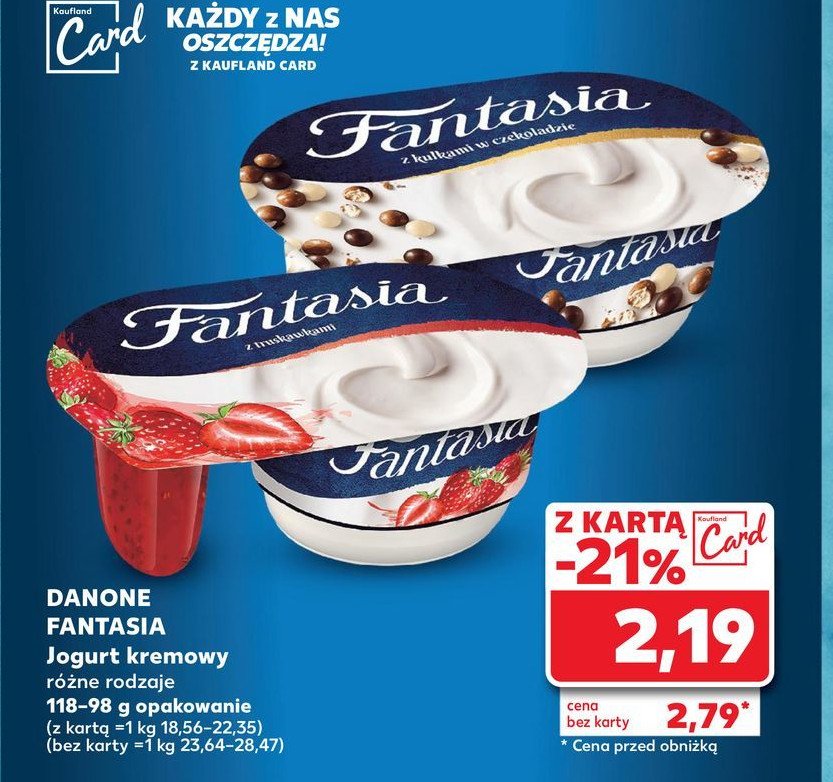 Jogurt z truskawkami Danone fantasia promocja w Kaufland