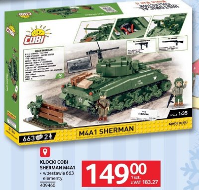 Klocki Cobi Sherman M4A1 663 elementy promocja w Selgros