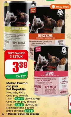 Mokra karma dla psa Pet Republic 3 rodzaje promocja w Dino