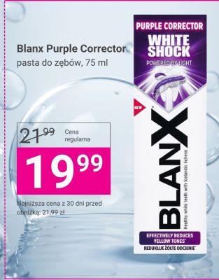 Pasta do zębów Blanx Purple Corrector White Shock promocja w Hebe