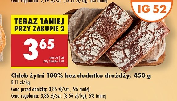 Chelb żytni bez dodatku drożdży promocja