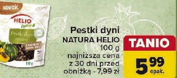 Pestki dyni pieczone Helio natura promocja w Carrefour Market