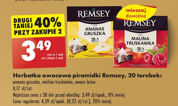 Herbata o smaku owoców leśnych Remsey promocja