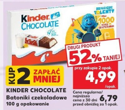 Batoniki czekoladowe Kinder Chocolate 100 g  promocja w Kaufland
