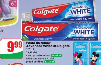 Pasta do zębów Advanced White XL Colgate 125 ml promocja w Dino