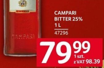 Campari Bitter 25% 1 l promocja w Selgros