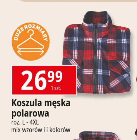 Koszula męska polar z kołnierzem l-4xl promocja