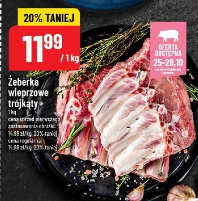 Żeberka wieprzowe trójkąty promocja w POLOmarket