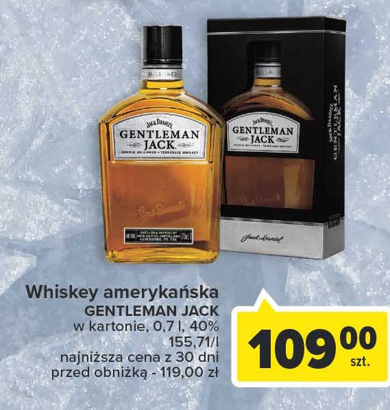 Whiskey kartonik Jack daniel's gentleman jack promocja