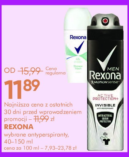 Antyperspirant invisible Rexona promocja