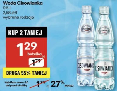 Woda Cisowianka 0,5 l wybrane rodzaje promocja w Delikatesy Centrum