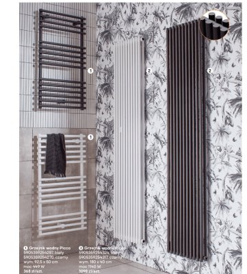 Grzejnik wodny Picco czarny promocja w Castorama