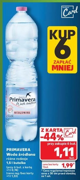 Woda gazowana Primavera promocja w Kaufland