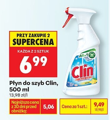 Płyn do szyb Clin, 500 ml promocja w Biedronka