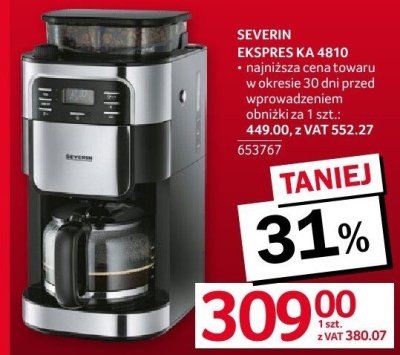 Ekspres do kawy EKSPRES KA 4810 SEVERIN promocja w Selgros